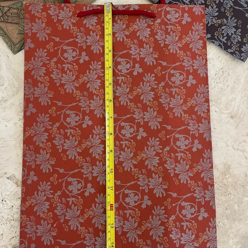 Set of 3 Decorative Patterned Gift Bags - Earthy Tones
